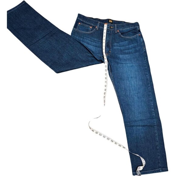 Lee Premium Select Regular Fit Mens Jeans Size 36X34 Dark Blue Denim - Picture 10 of 13